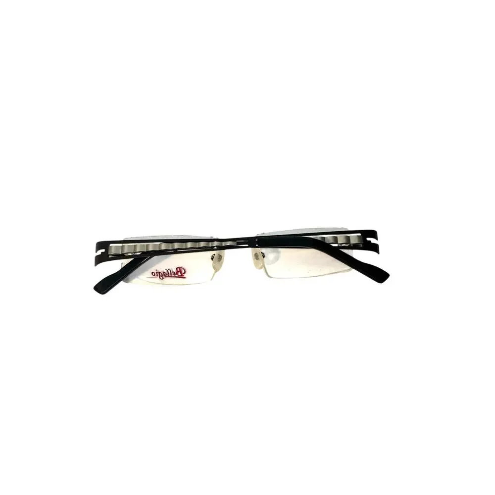 NEW Bellagio b647 Co3 Rimless Black and silver rectangle Y2k Eyeglasses